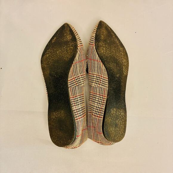 Steve Madden Feather Black Plaid Pointed Toe Flats Loafer Shoes Women US 6M - Picture 8 of 10